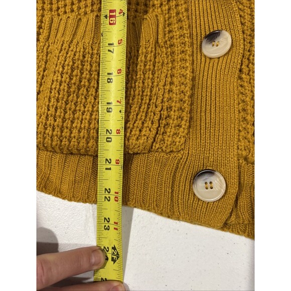 Divine Heart Yellow Variegated Knit Hoodie Sweater Women's XL Sherpa Lined - Picture 9 of 16